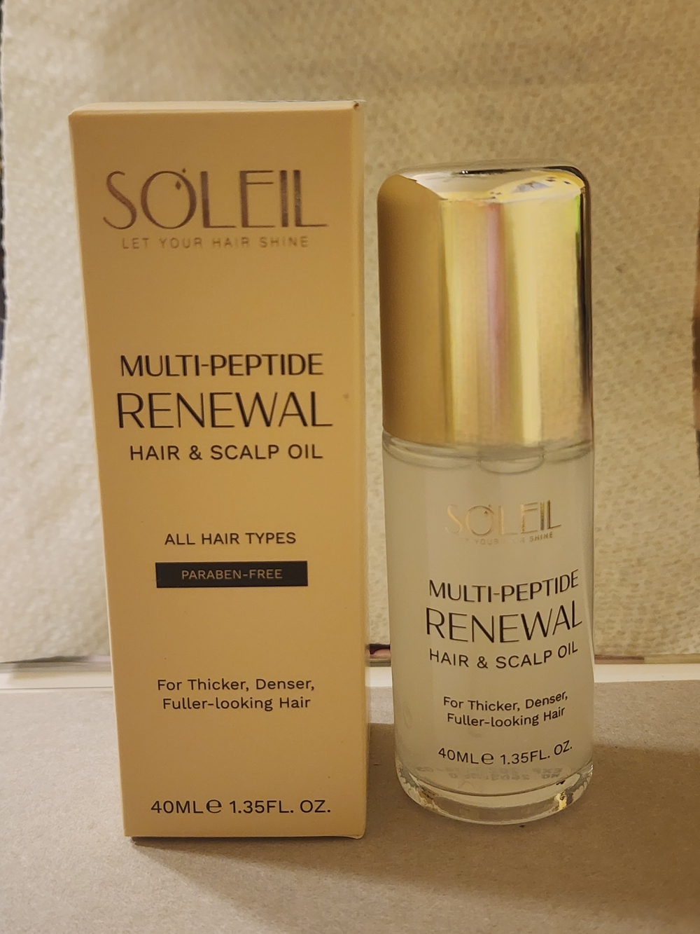 Soleil Multi-Peptide Renewal Hair & Scalp Oil — Gold